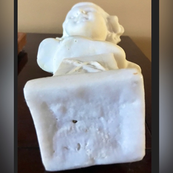 19th Century Antique Hand Carved Alum Young Girl Female Bust Statue Sculpture - Picture 7 of 10